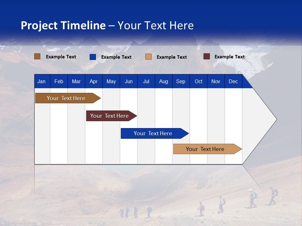 A Group Of People Standing In Front Of A Mountain PowerPoint Template
