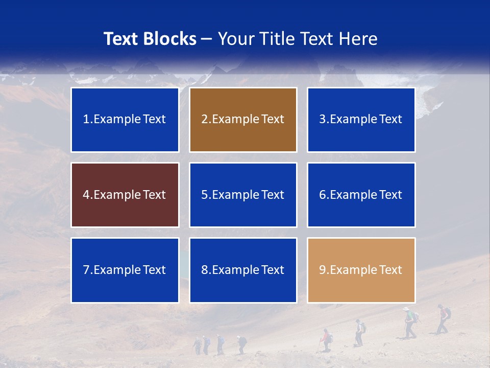 A Group Of People Standing In Front Of A Mountain PowerPoint Template