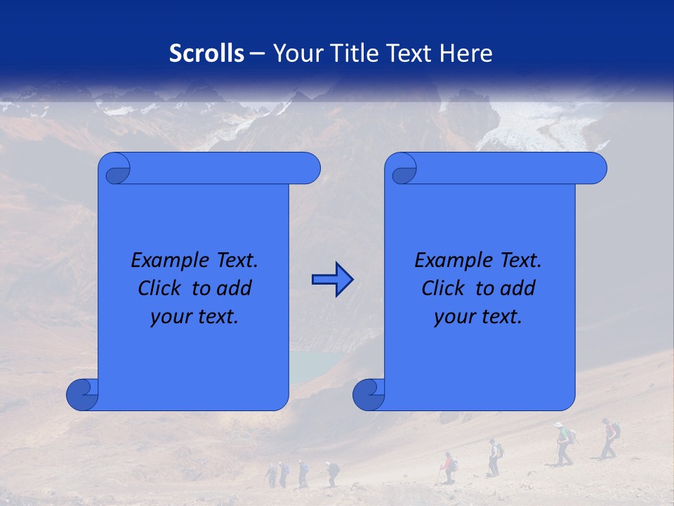 A Group Of People Standing In Front Of A Mountain PowerPoint Template