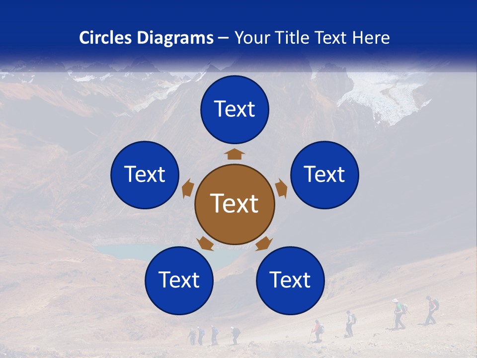 A Group Of People Standing In Front Of A Mountain PowerPoint Template
