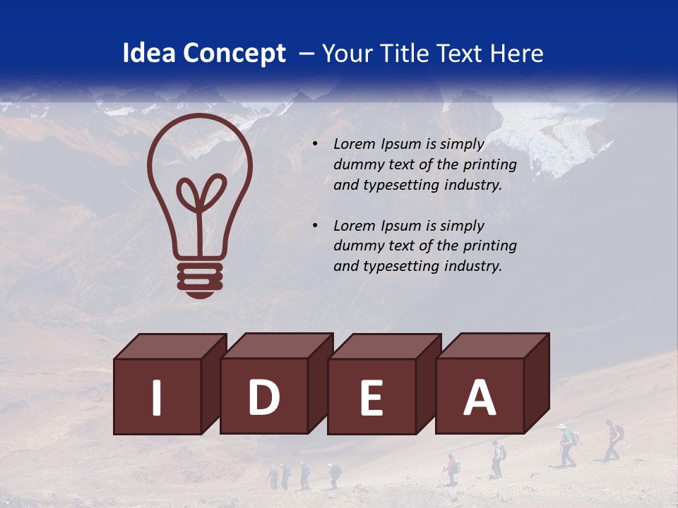 A Group Of People Standing In Front Of A Mountain PowerPoint Template