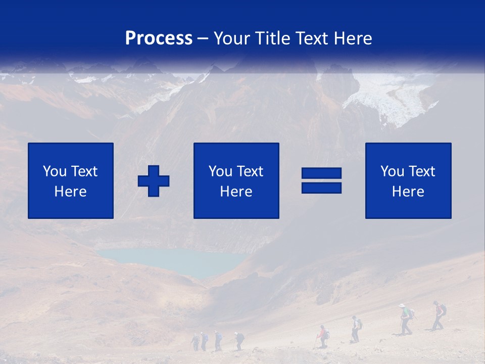 A Group Of People Standing In Front Of A Mountain PowerPoint Template