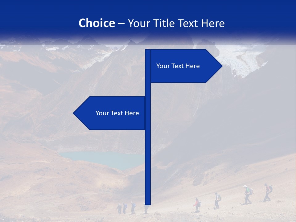 A Group Of People Standing In Front Of A Mountain PowerPoint Template