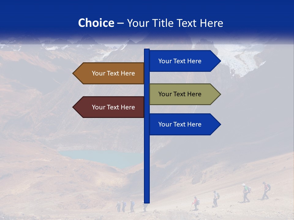 A Group Of People Standing In Front Of A Mountain PowerPoint Template