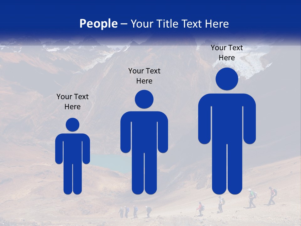A Group Of People Standing In Front Of A Mountain PowerPoint Template