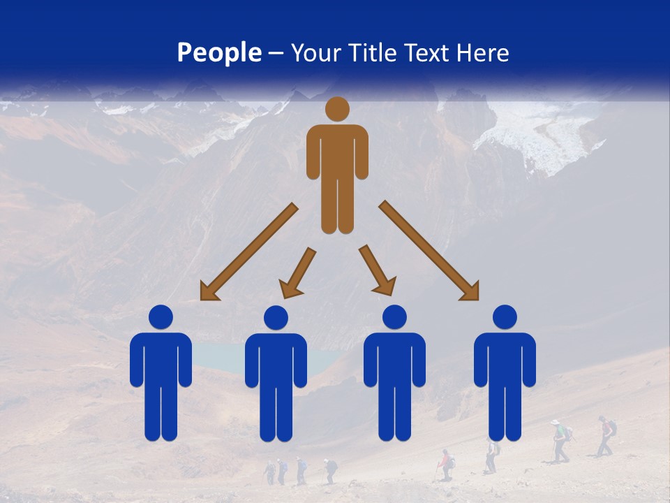A Group Of People Standing In Front Of A Mountain PowerPoint Template