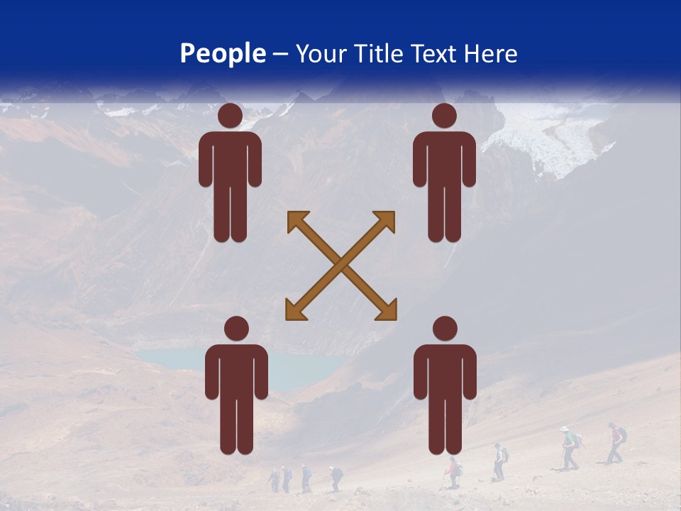 A Group Of People Standing In Front Of A Mountain PowerPoint Template