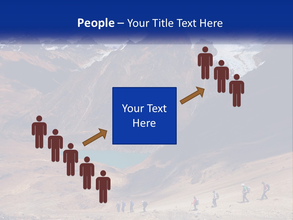 A Group Of People Standing In Front Of A Mountain PowerPoint Template