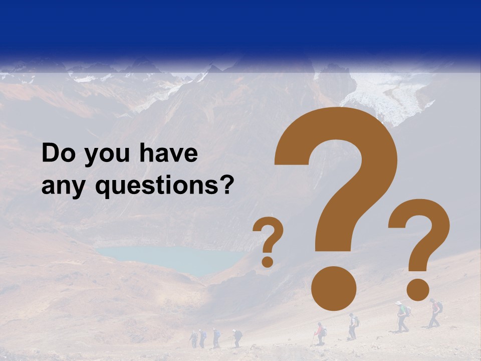 A Group Of People Standing In Front Of A Mountain PowerPoint Template