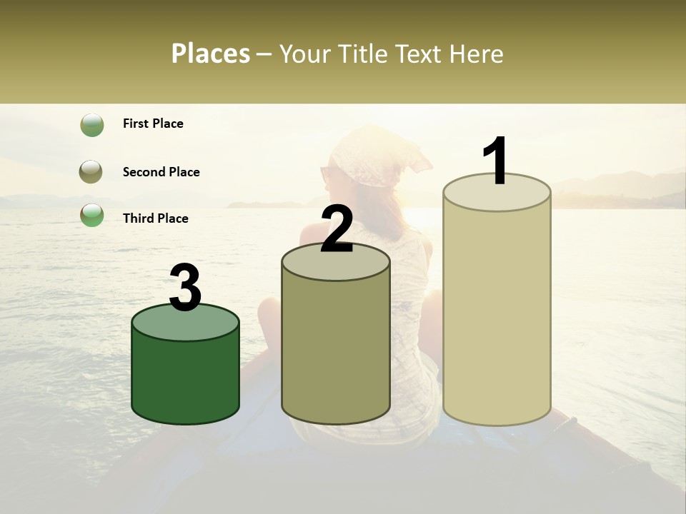 A Woman Sitting On A Boat In The Water PowerPoint Template