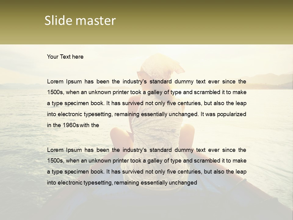 A Woman Sitting On A Boat In The Water PowerPoint Template