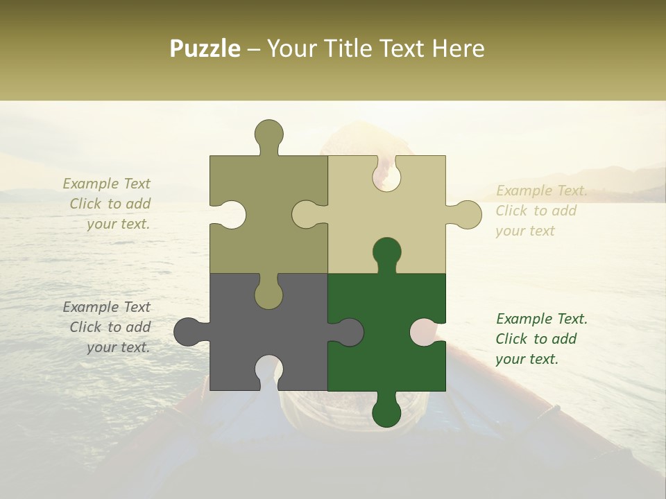 A Woman Sitting On A Boat In The Water PowerPoint Template