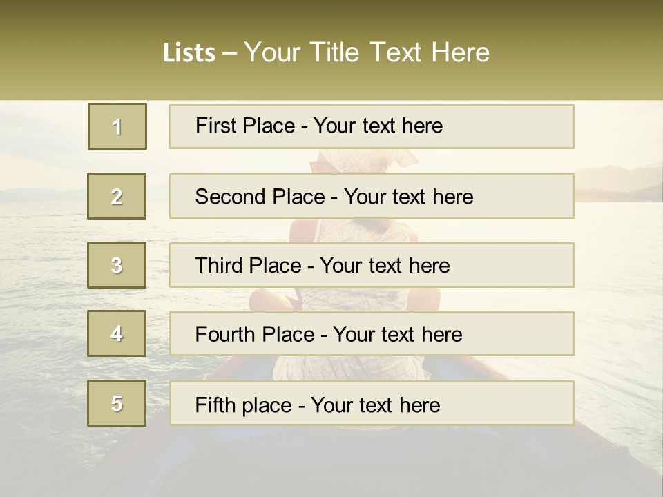 A Woman Sitting On A Boat In The Water PowerPoint Template