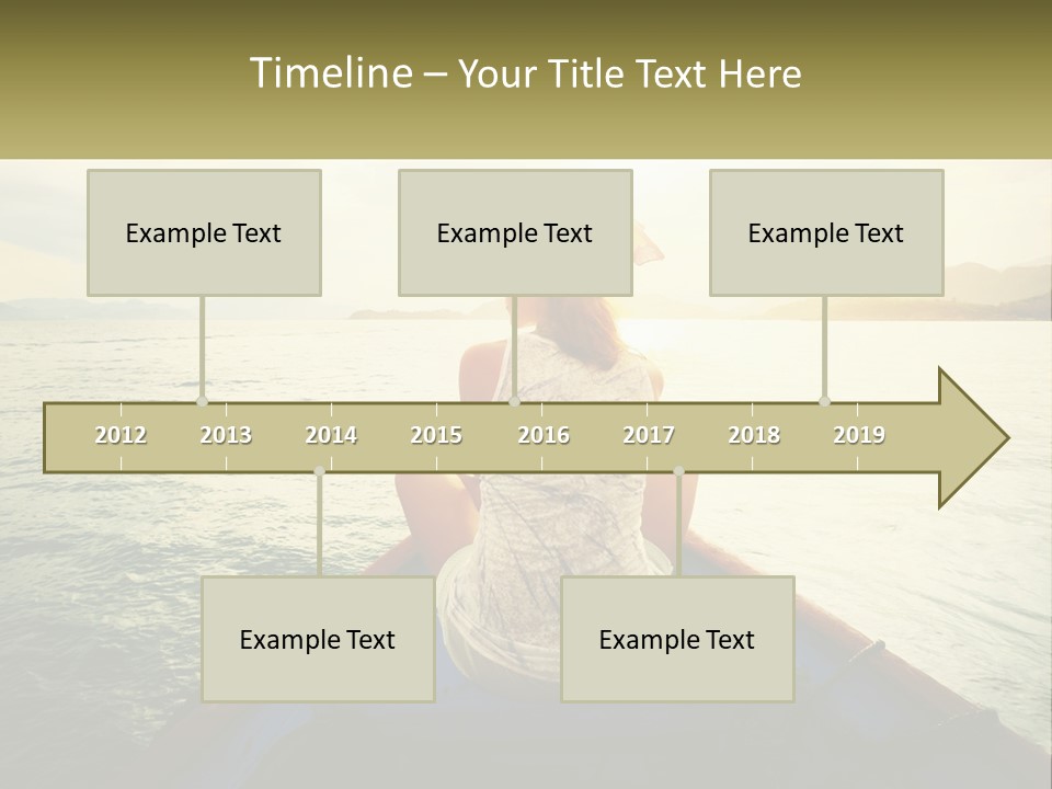 A Woman Sitting On A Boat In The Water PowerPoint Template