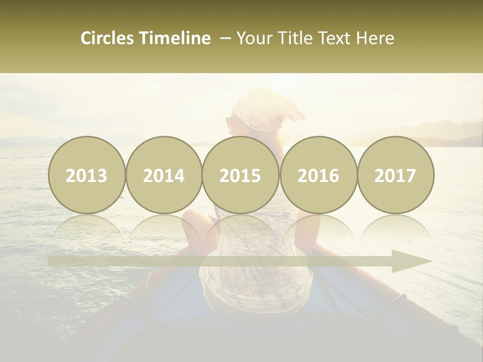 A Woman Sitting On A Boat In The Water PowerPoint Template