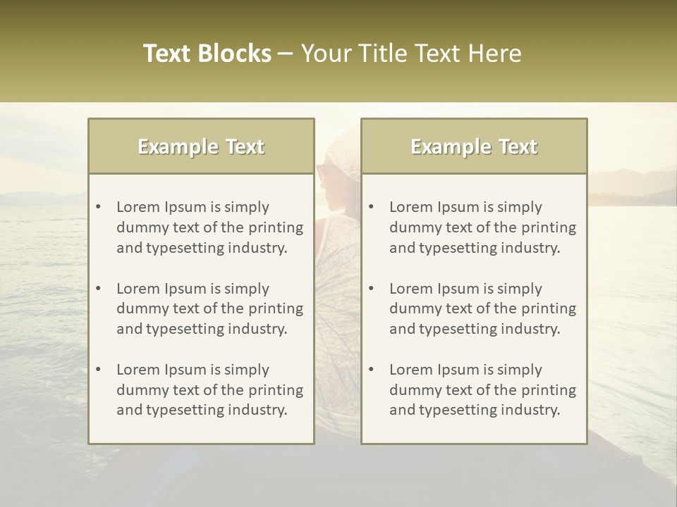 A Woman Sitting On A Boat In The Water PowerPoint Template