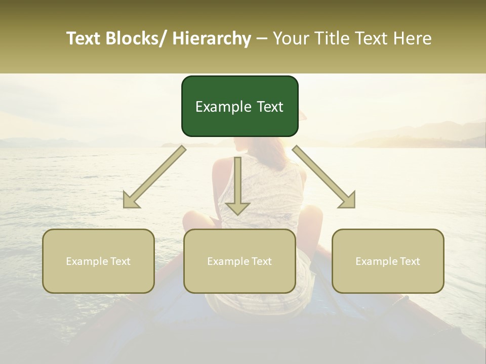 A Woman Sitting On A Boat In The Water PowerPoint Template