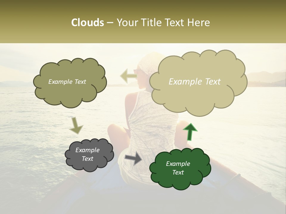 A Woman Sitting On A Boat In The Water PowerPoint Template