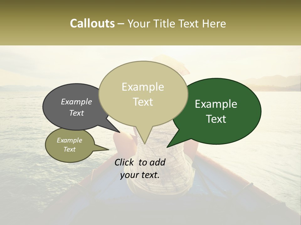 A Woman Sitting On A Boat In The Water PowerPoint Template