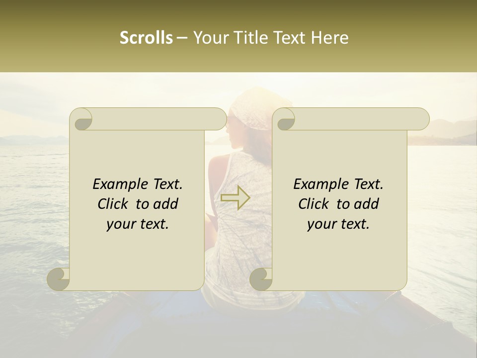 A Woman Sitting On A Boat In The Water PowerPoint Template