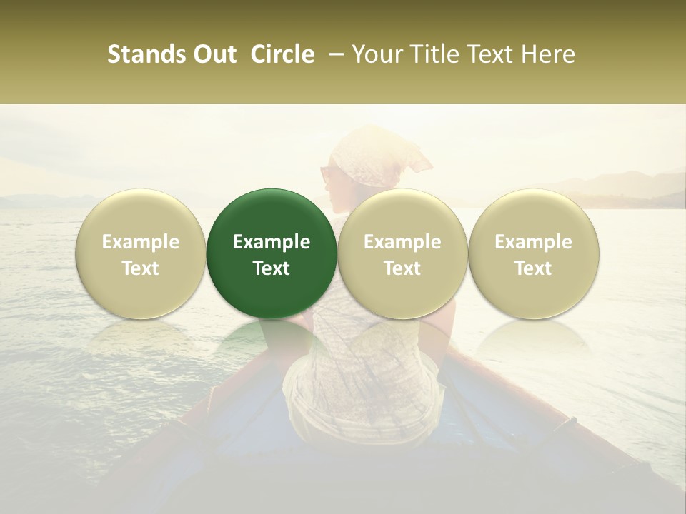 A Woman Sitting On A Boat In The Water PowerPoint Template