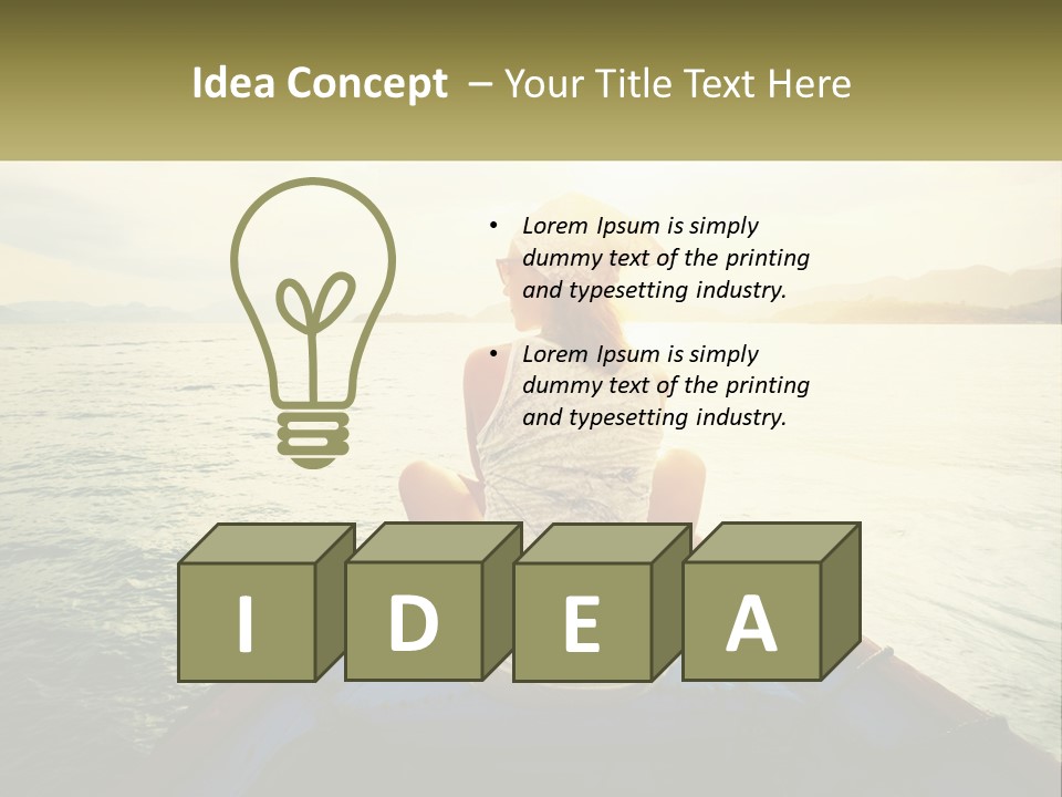 A Woman Sitting On A Boat In The Water PowerPoint Template