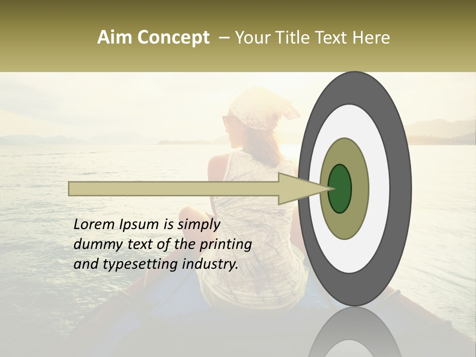 A Woman Sitting On A Boat In The Water PowerPoint Template