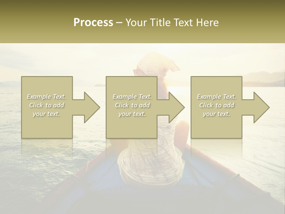 A Woman Sitting On A Boat In The Water PowerPoint Template