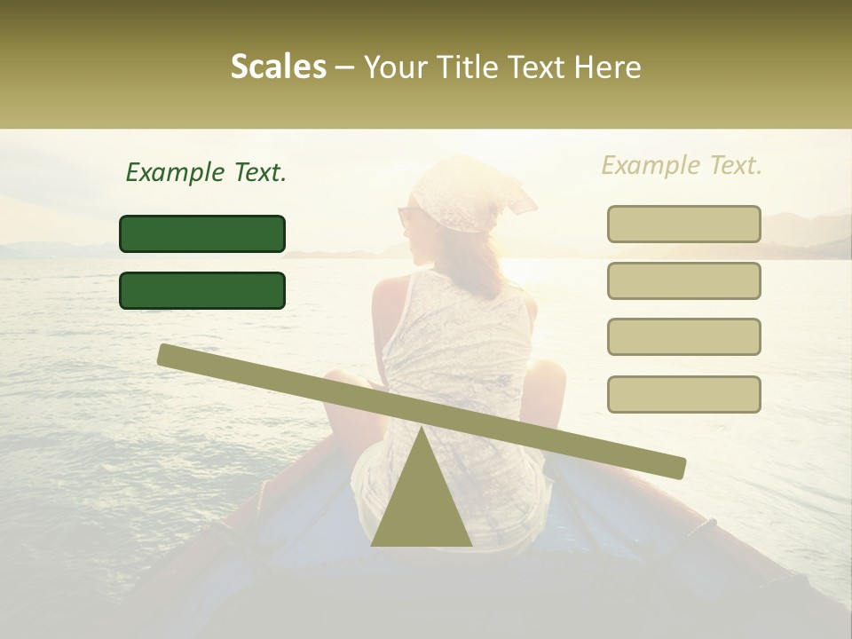 A Woman Sitting On A Boat In The Water PowerPoint Template