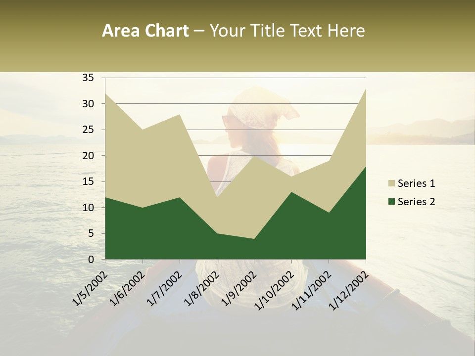 A Woman Sitting On A Boat In The Water PowerPoint Template