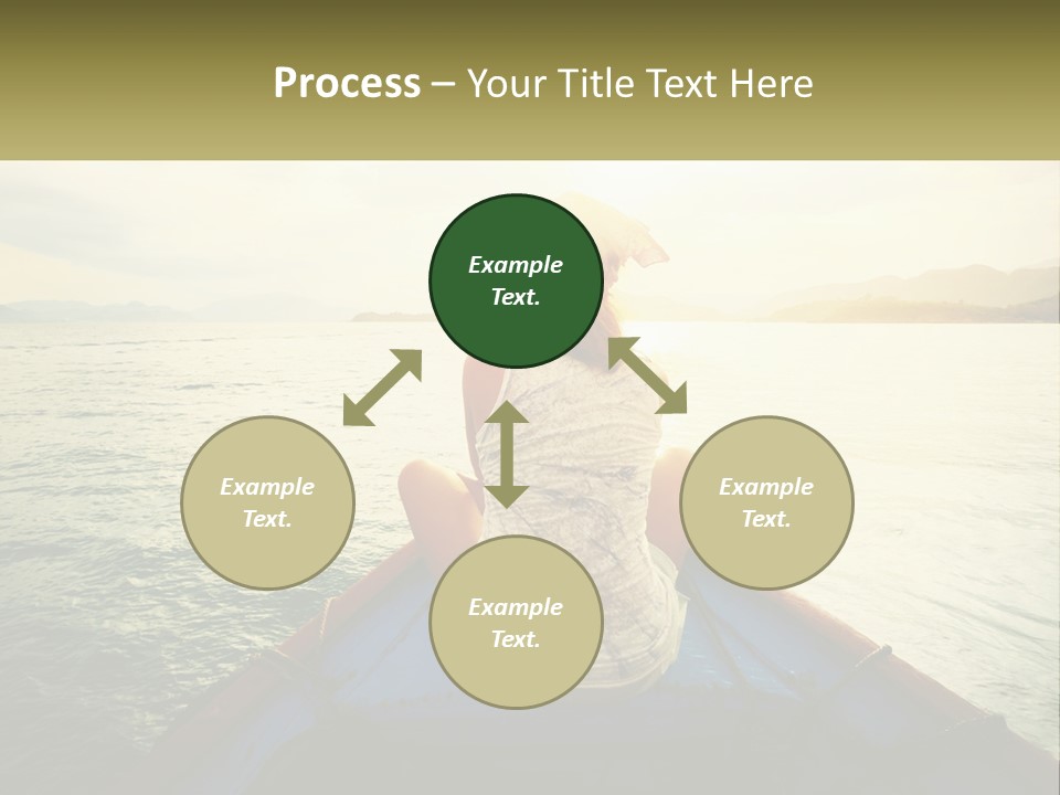 A Woman Sitting On A Boat In The Water PowerPoint Template