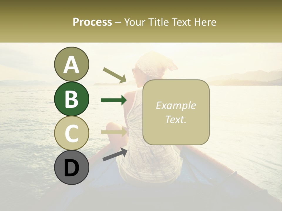 A Woman Sitting On A Boat In The Water PowerPoint Template