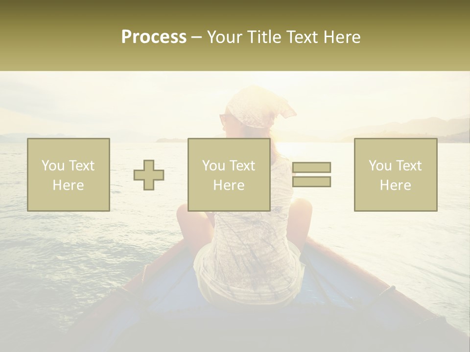 A Woman Sitting On A Boat In The Water PowerPoint Template