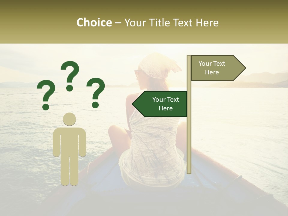 A Woman Sitting On A Boat In The Water PowerPoint Template