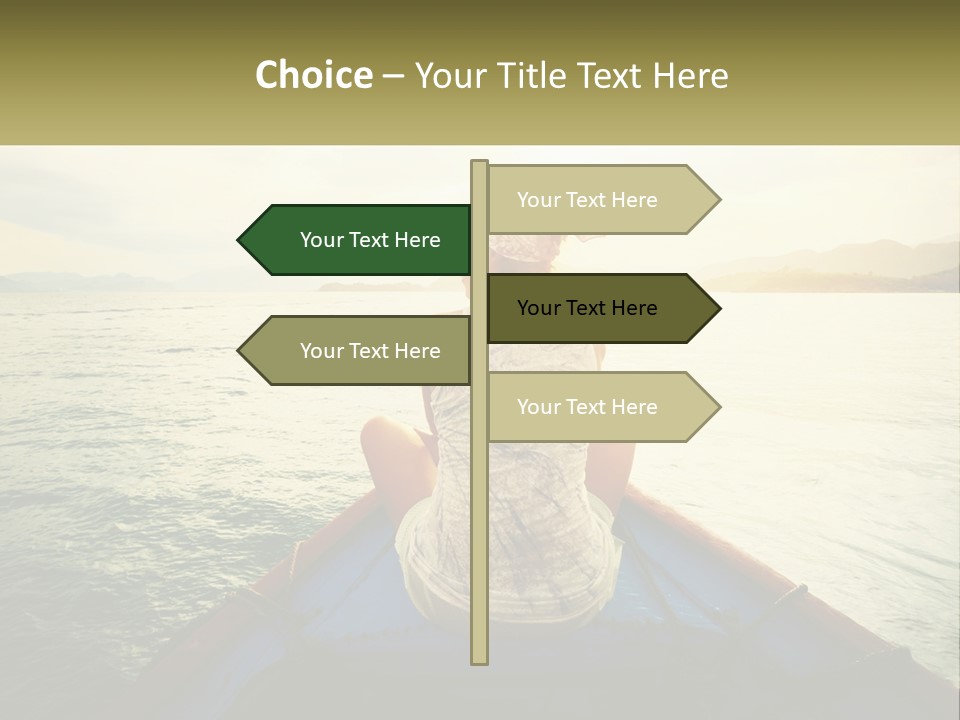 A Woman Sitting On A Boat In The Water PowerPoint Template