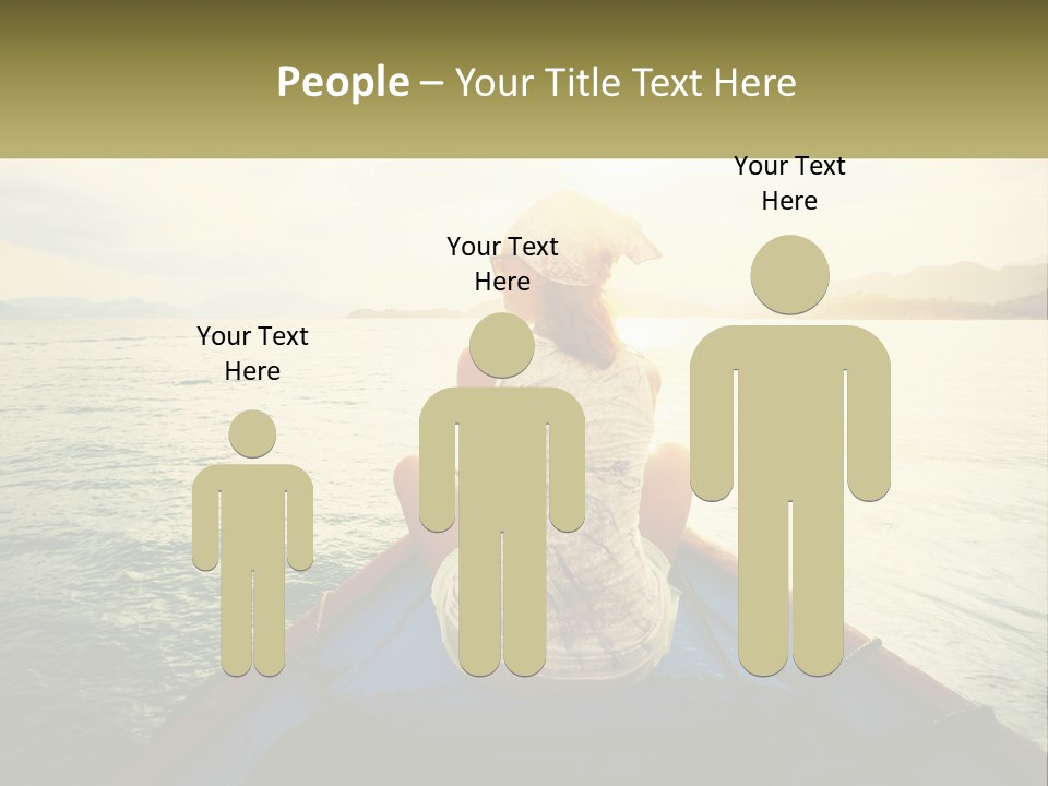 A Woman Sitting On A Boat In The Water PowerPoint Template