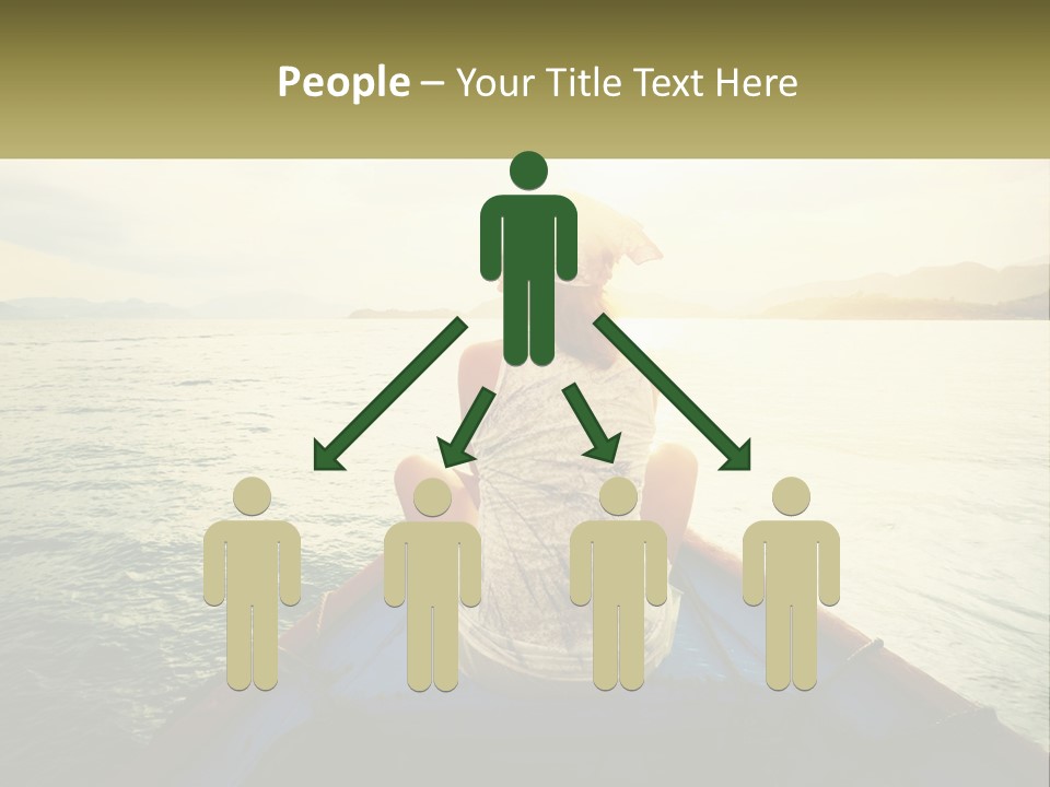 A Woman Sitting On A Boat In The Water PowerPoint Template