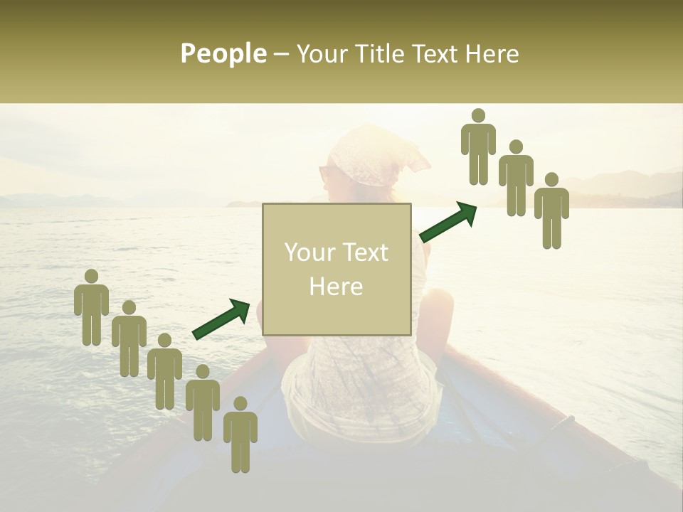 A Woman Sitting On A Boat In The Water PowerPoint Template