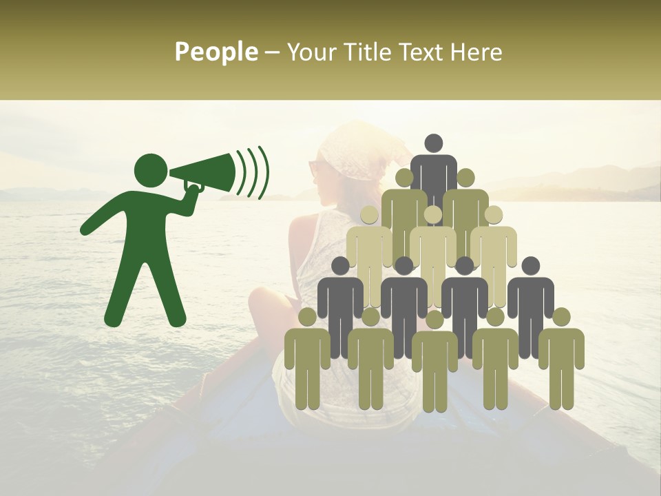 A Woman Sitting On A Boat In The Water PowerPoint Template