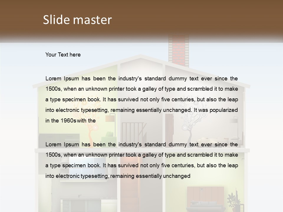 A House With A Tree On The Top Of It PowerPoint Template