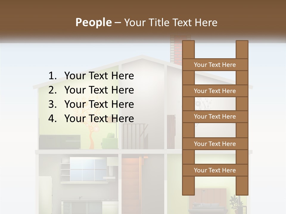 A House With A Tree On The Top Of It PowerPoint Template