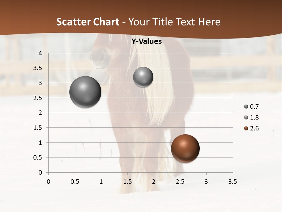 A Brown Horse Standing In The Snow In Front Of A Fence PowerPoint Template