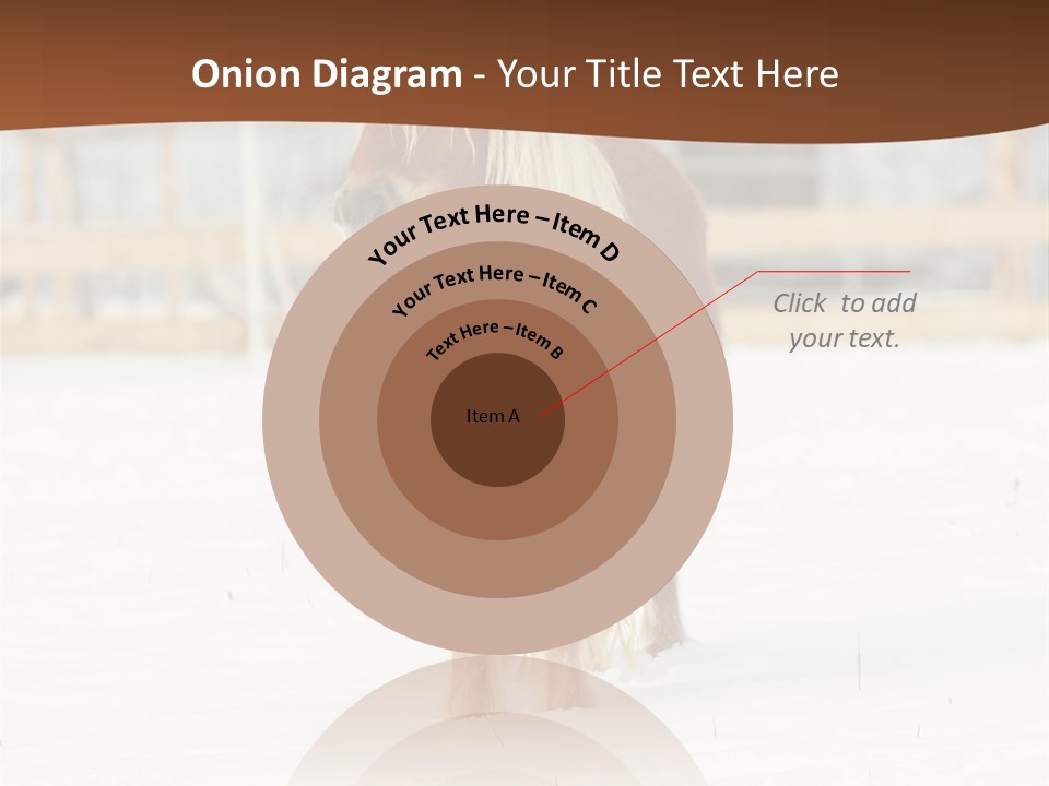 A Brown Horse Standing In The Snow In Front Of A Fence PowerPoint Template