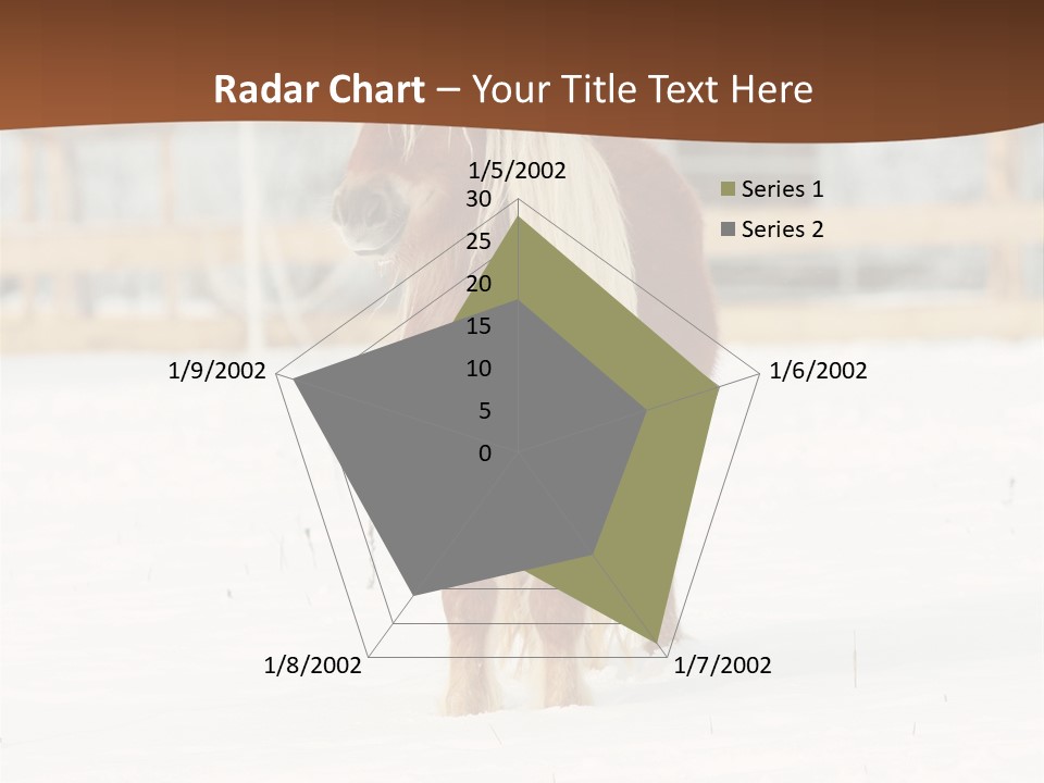 A Brown Horse Standing In The Snow In Front Of A Fence PowerPoint Template