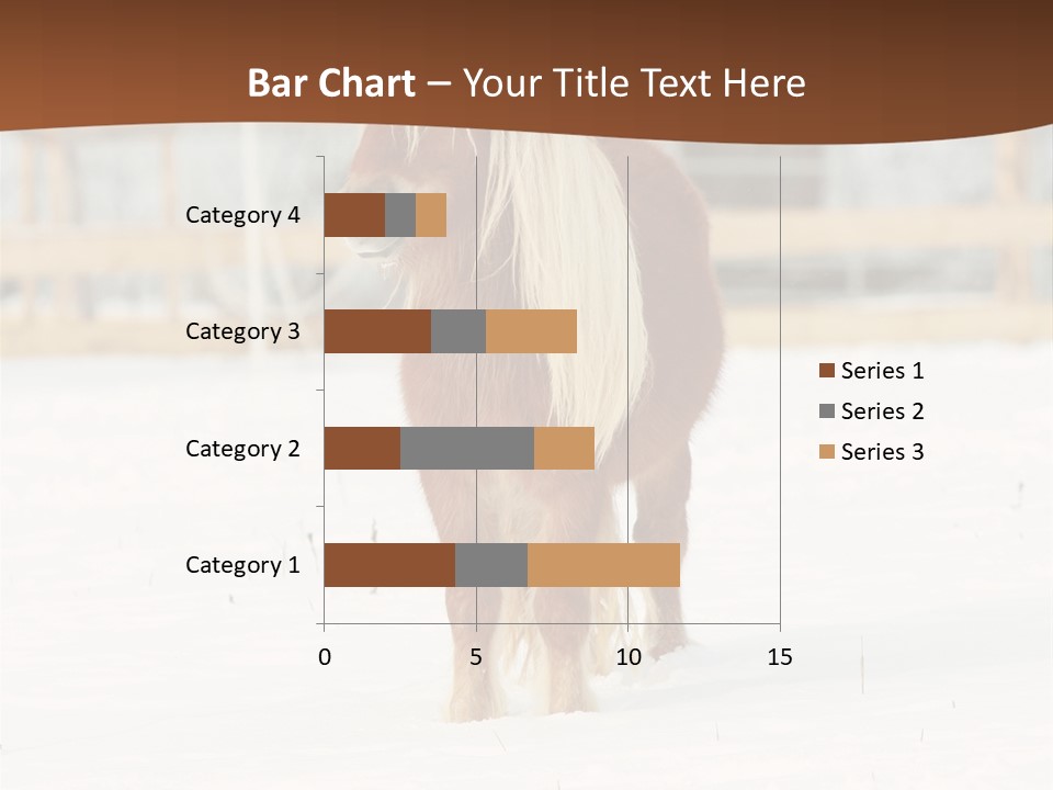 A Brown Horse Standing In The Snow In Front Of A Fence PowerPoint Template