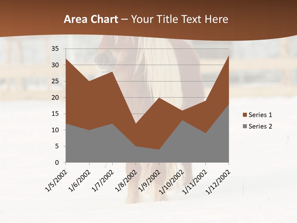 A Brown Horse Standing In The Snow In Front Of A Fence PowerPoint Template