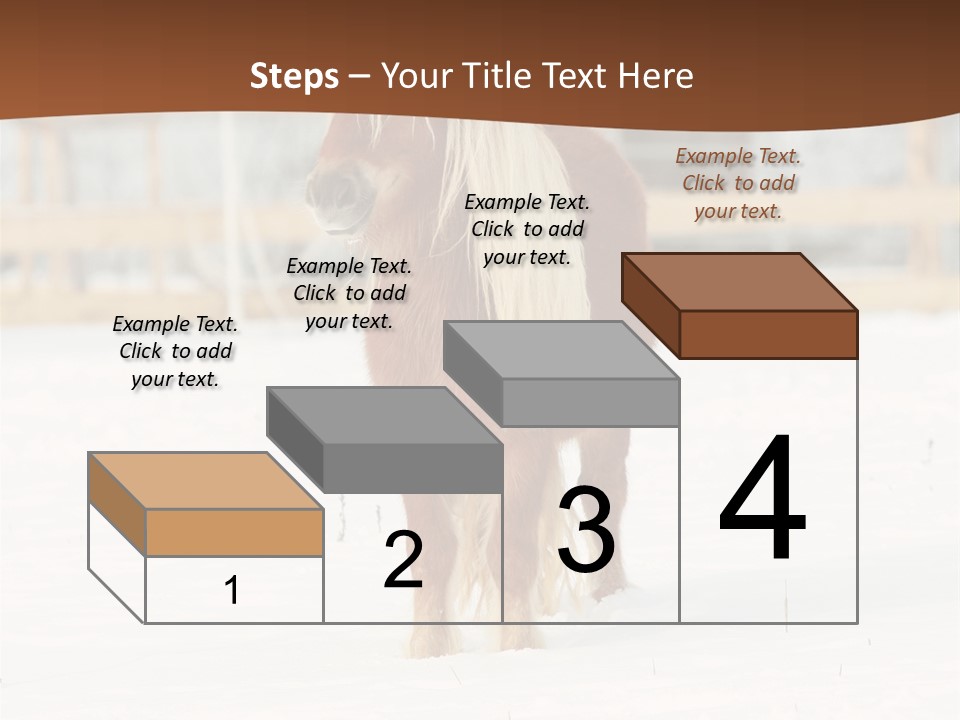 A Brown Horse Standing In The Snow In Front Of A Fence PowerPoint Template