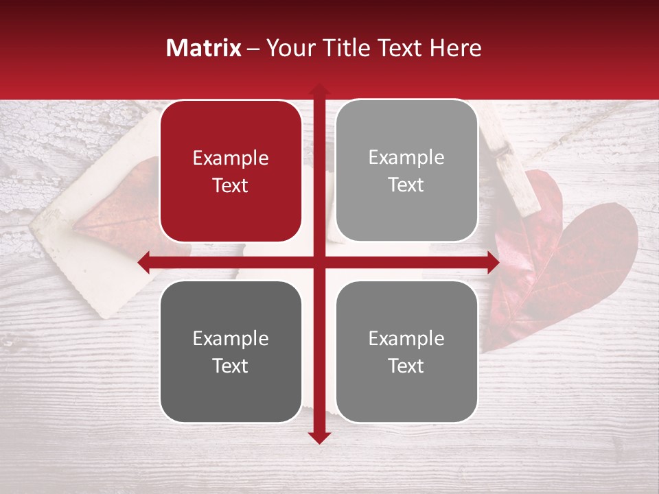 A Wooden Table Topped With Hearts And Clipboards PowerPoint Template