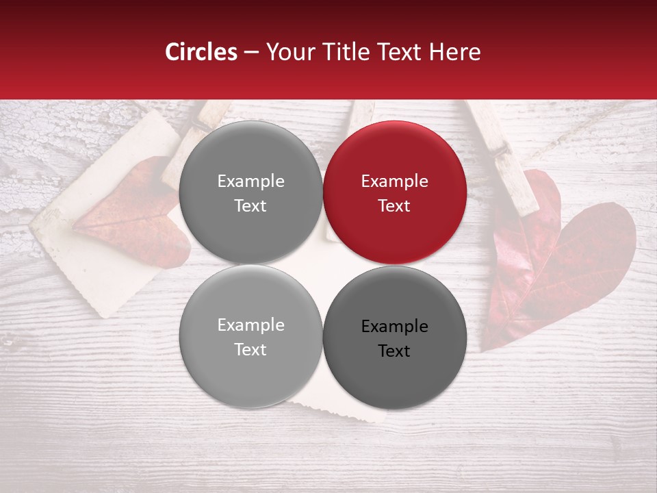 A Wooden Table Topped With Hearts And Clipboards PowerPoint Template