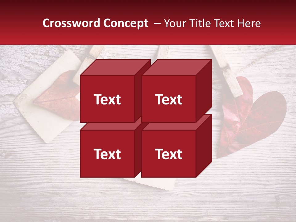 A Wooden Table Topped With Hearts And Clipboards PowerPoint Template